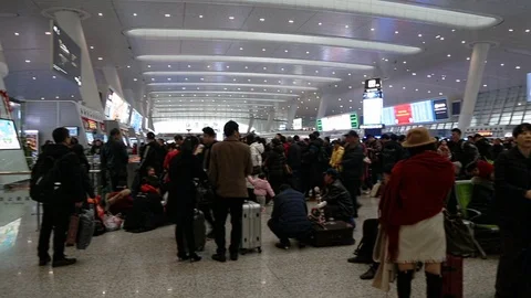Passenger Flow of China High Speed Railway Station Stock Footage 101957886