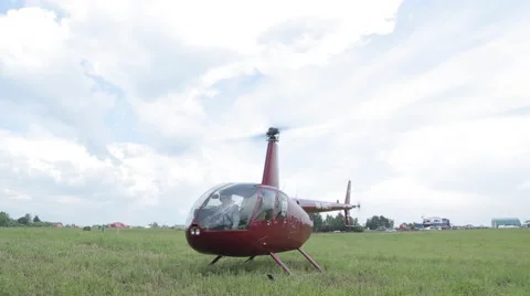 Passenger helicopter up in the air Stock Footage 40083846