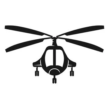 Passenger helicopter front view icon, simple style Illustrazione stock