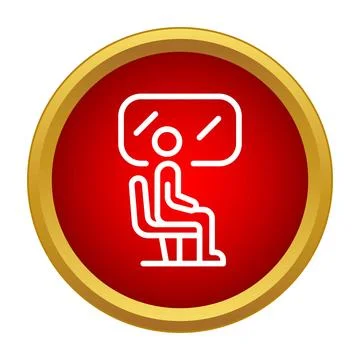 Passenger icon sitting watching window traveling public transport Illustrazione stock