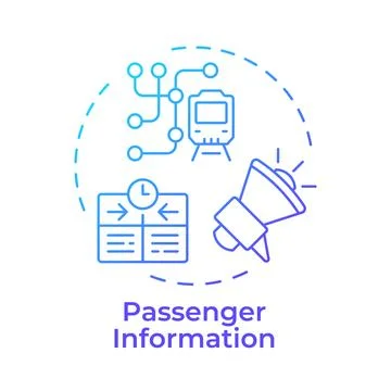 Passenger information gradient outline concept icon Stock Illustration