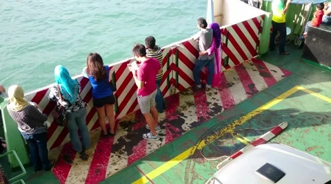 Passenger Inside Ferry Enjoying The Breeze Video stock 64165246