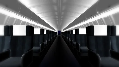 Passenger Jet Aisle Stock Footage 83328757