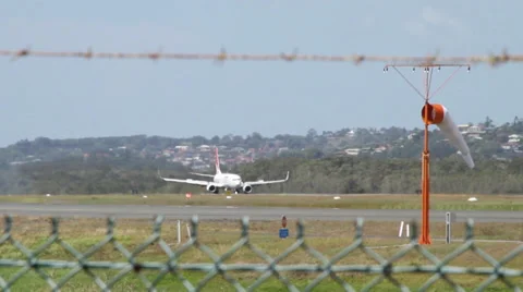 Passenger jet landing Stock Footage 31694441