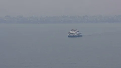 Passenger liner approaching Stock Footage 104178943
