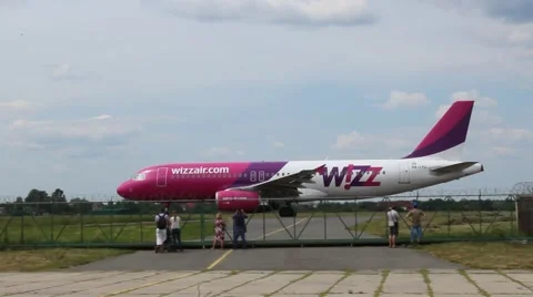 Passenger liner is set to exit the runway Stock-Footage 68994722
