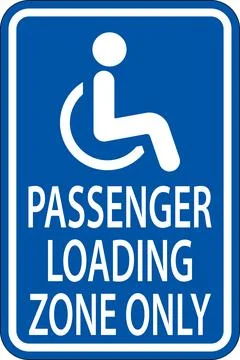 Passenger Loading Zone Sign On White Background Stock Illustration