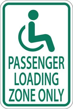 Passenger Loading Zone Sign On White Background Stock Illustration