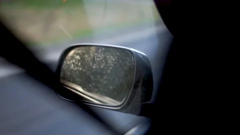 Passenger mirror view as driving Stock Footage 118483612