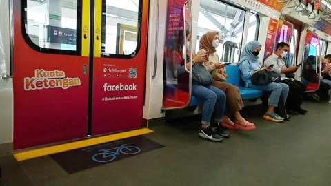 Passenger of MRT Jakarta. Stock Footage 252346619