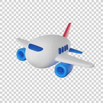 Passenger plane 3D render icon Stock Illustration