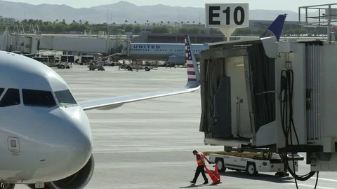 Passenger Plane Arriving Stock Footage 71944355