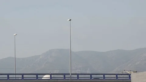 Passenger plane fly up over take-off runway from airport. 10.11.2017 Malaga Video stock 82914136