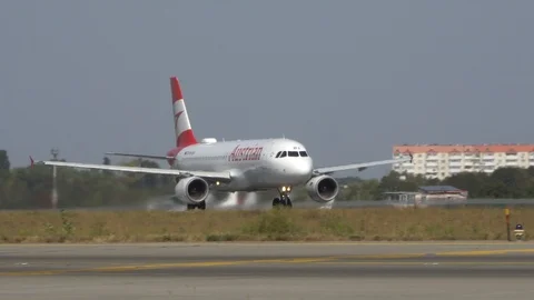 Passenger plane fly up over take-off runway from airport. Kyiv, Ukraine 16.09 Video stock 118858563