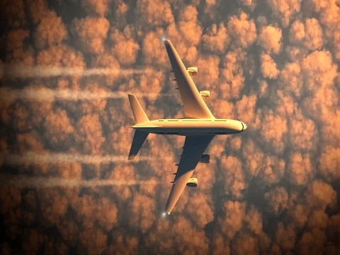 Passenger plane flying above the clouds Stock Footage 71903766