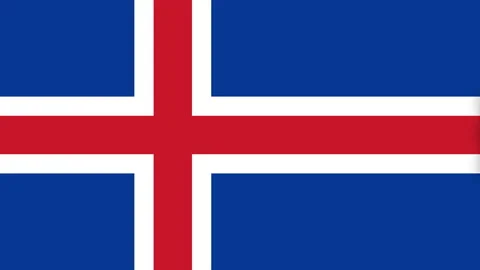 Passenger plane flying over the Flag of Iceland. Stock Footage 229702346