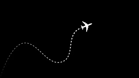 Passenger Plane Icon and dash line trace animation with line path vector ic.. Stock Footage 326759260