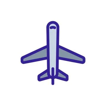 Passenger plane icon vector. Isolated contour symbol illustration Иллюстрация