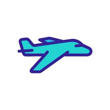 Passenger plane icon vector. Isolated contour symbol illustration 스톡 일러스트