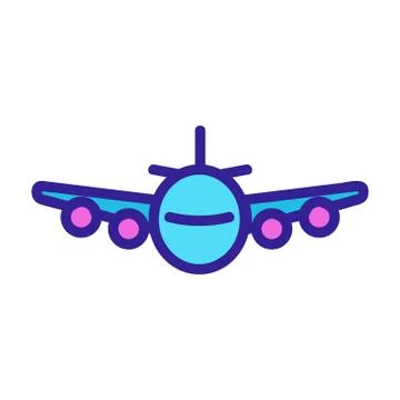 Passenger plane icon vector. Isolated contour symbol illustration Stock Illustration