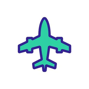 Passenger plane icon vector. Isolated contour symbol illustration 库存插图
