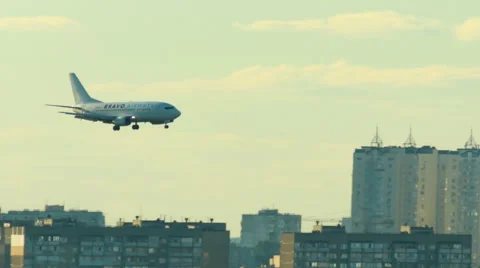Passenger plane landing Stock Footage 67668723