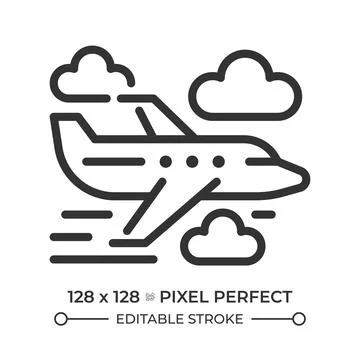 Passenger plane linear icon Illustrazione stock