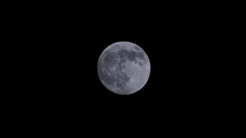 Passenger Plane Passing in Front of Full Moon. Stock Footage 318500536
