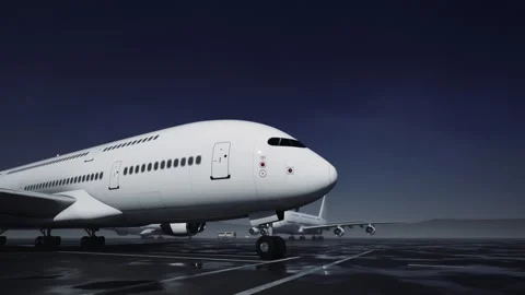 Passenger plane on the runway Stock Footage 282851658