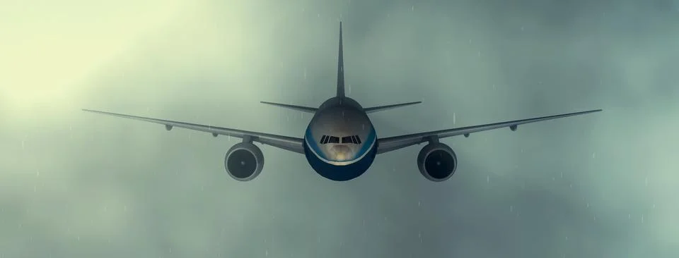 Passenger plane in the sky Stock Illustration