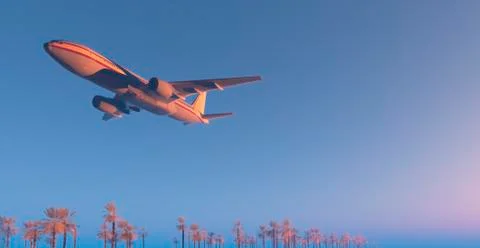 Passenger plane in the sky Stock Illustration