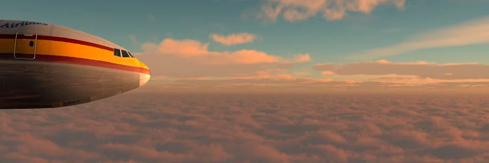 Passenger plane in the sky Stock Illustration