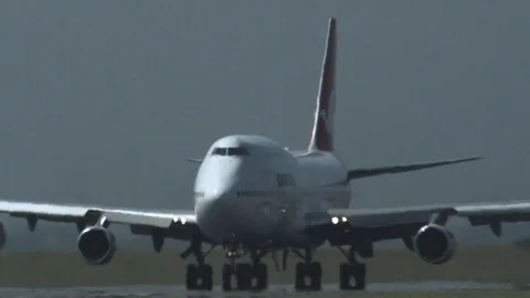Passenger Plane Takes Off From Airport Runway Stock Footage 94134425