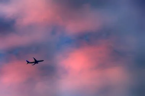 Passenger plane takes off Stock Photos