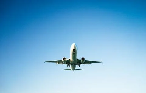 Passenger plane taking off composition Stock Photos