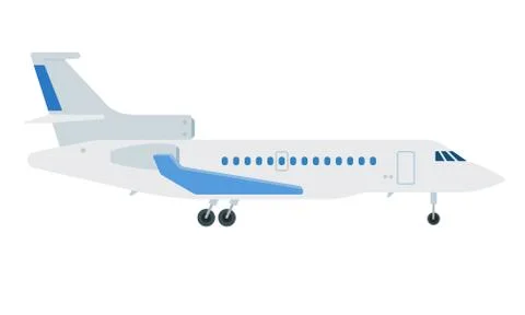 Passenger plane vector flat material design isolated object on white background. Stock Illustration