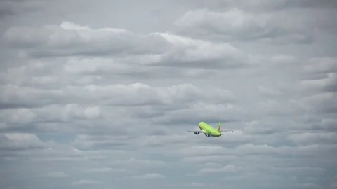 The passenger plane which takes off Stock Footage 84383247
