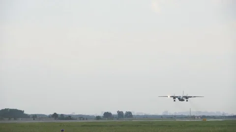 The passenger plane which takes off Stock Footage 84450132