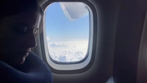 Passenger Plane Window Stock Footage 340204601