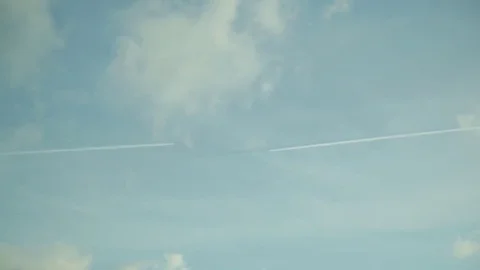 Passenger planes in the sky Stock Footage 69083742