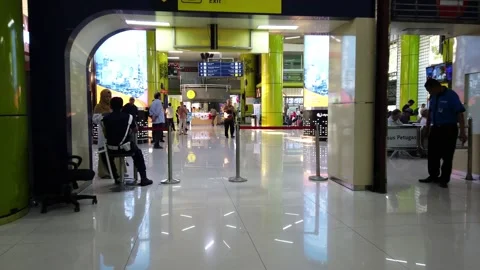 Passenger Point of View Arrived and Exiting at Gambir Train Station Stock Footage 132101480