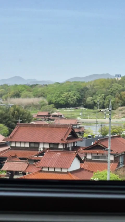 Passenger point of view from a Shinkansen window Vidéo 338314481
