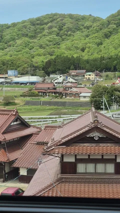 Passenger point of view from a Shinkansen window Stock-Footage 338314484