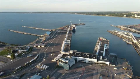 Passenger port panorama Stock Footage 138555364