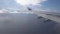 Passenger POV out of wing Airbus A330-300 window seat landing flap 4k or 4k+ Resolution