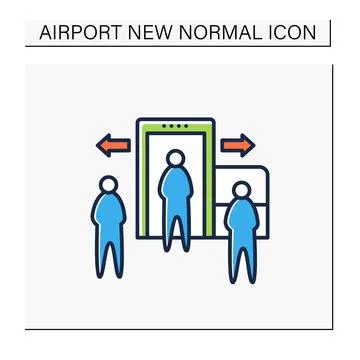 Passenger processing color icon イラスト素材