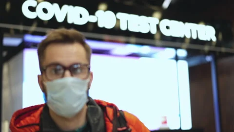 Passenger ready to go through covid 19 testing check center. Virus vaccination. Stock Footage 165259403