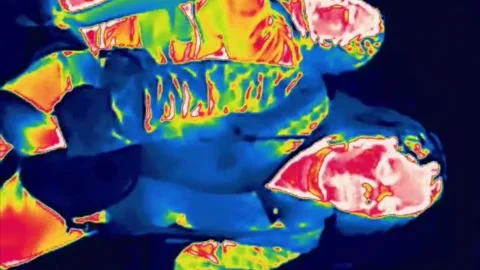A passenger rides a bus on a bumpy road infrared Video stock 328425758
