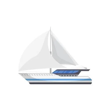 Passenger sailboat side view isolated icon Stock Illustration