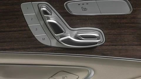 Passenger seat control button detail 2020 Mercedes-Benz GLC-Class GLC 300 4MATIC Stock Footage 160086643